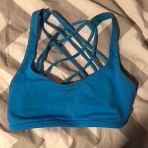 Blue Lululemon sports bra.